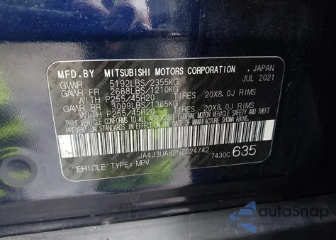 2022 Mitsubishi Outlander Black Edition 2Wd/Se 2.5 2Wd/Se Launch Edition 2Wd z USA, uszkodzony, nr VIN JA4J3UA82NZ024742